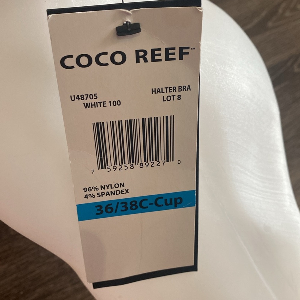 Coco Reef White Halter Bra Bikini Swimsuit Separates New - Picture 2 of 3